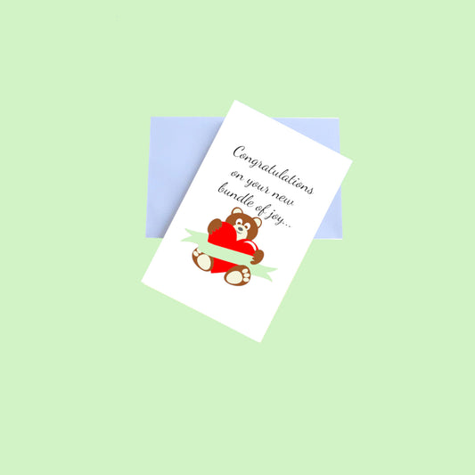 Congratulations on new 5.5x8.5 Greeting Card and Envelope - Green