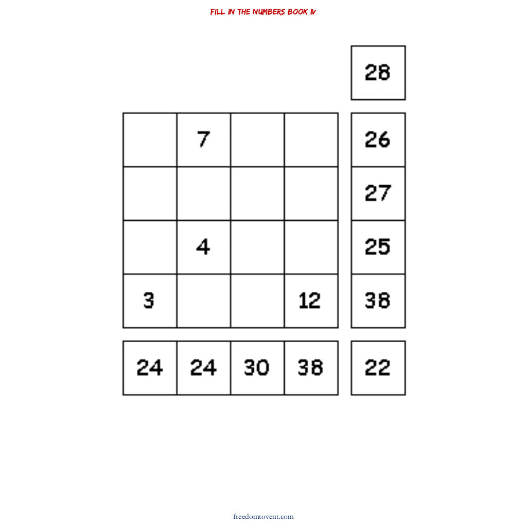 Fill in the Numbers Puzzle