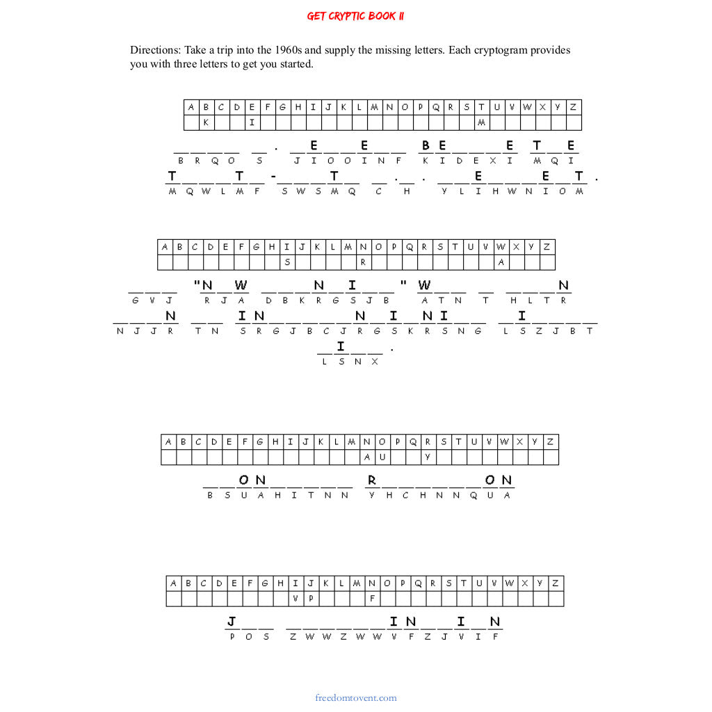 Get Cryptic Book II Cryptogram