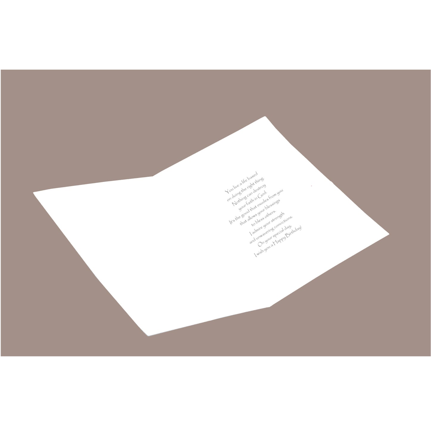 Happy Birthday 5.5 x 8.5 Open Portrait Greeting Card with White Cupcakes on Brown Kraft Background