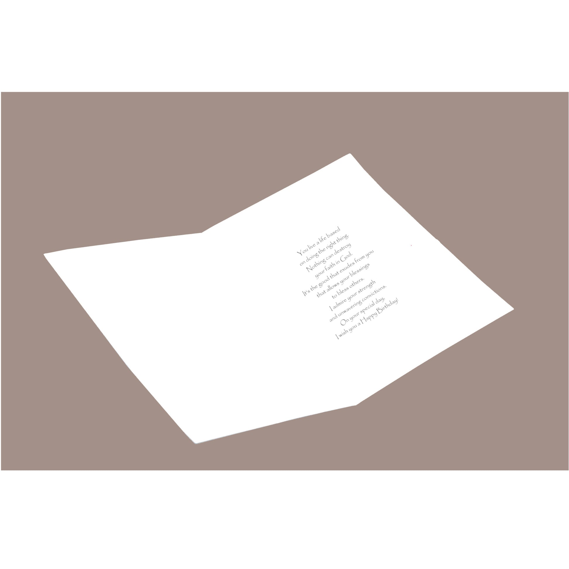 Happy Birthday 5.5 x 8.5 Open Portrait Greeting Card with White Cupcakes on Brown Kraft Background