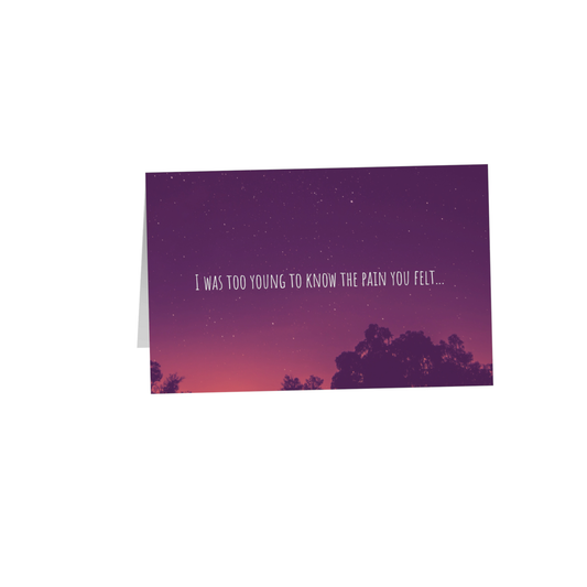 I was too young 8.5x5.5 Greeting Card