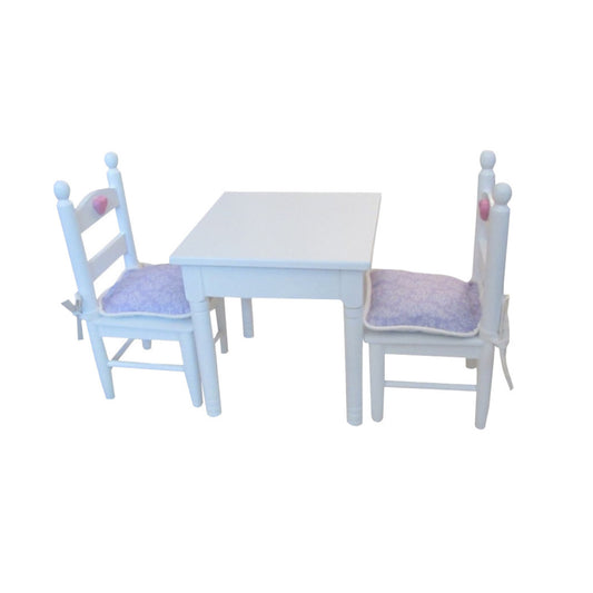 Lilac and White Floral Print Doll Chair Cushions for 18-inch dolls