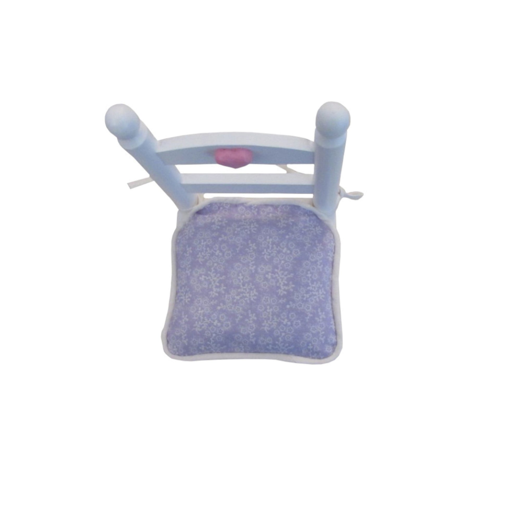 Lilac and White Floral Print Doll Chair Cushion for 18-inch dolls Second view
