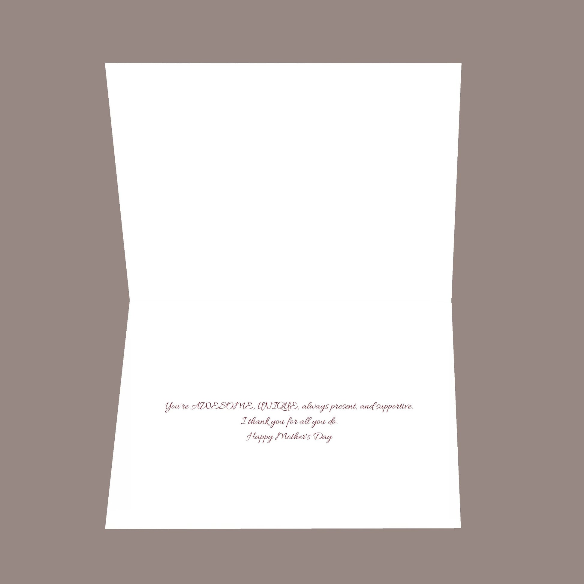 Mom 8.5x5.5 Open Greeting Card