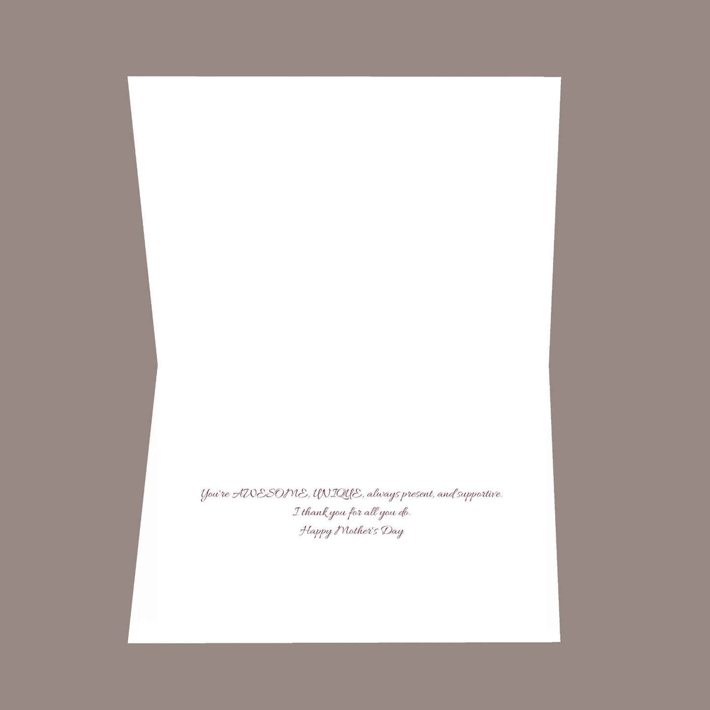 Mom 8.5x5.5 Open Greeting Card
