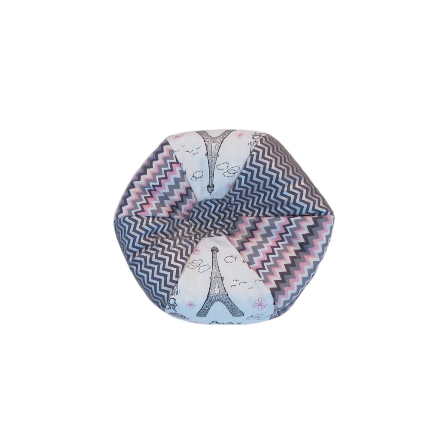 Paris Pink Black Gray Chevron Doll Bean Bag Chair for 18-inch dolls without doll