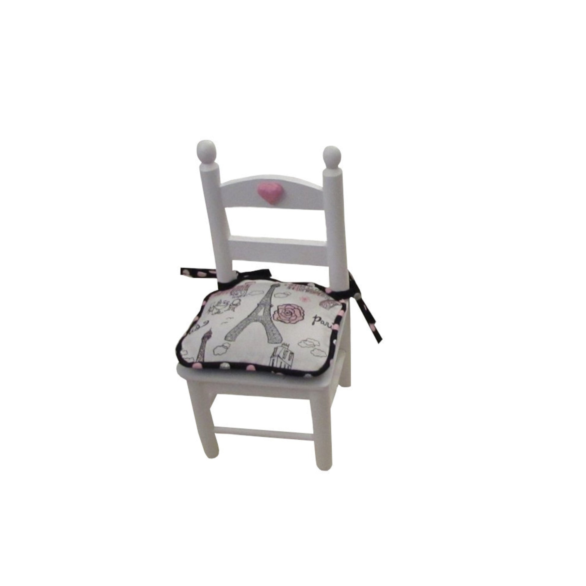 Paris Print Doll Chair Cushion for 18-inch dolls