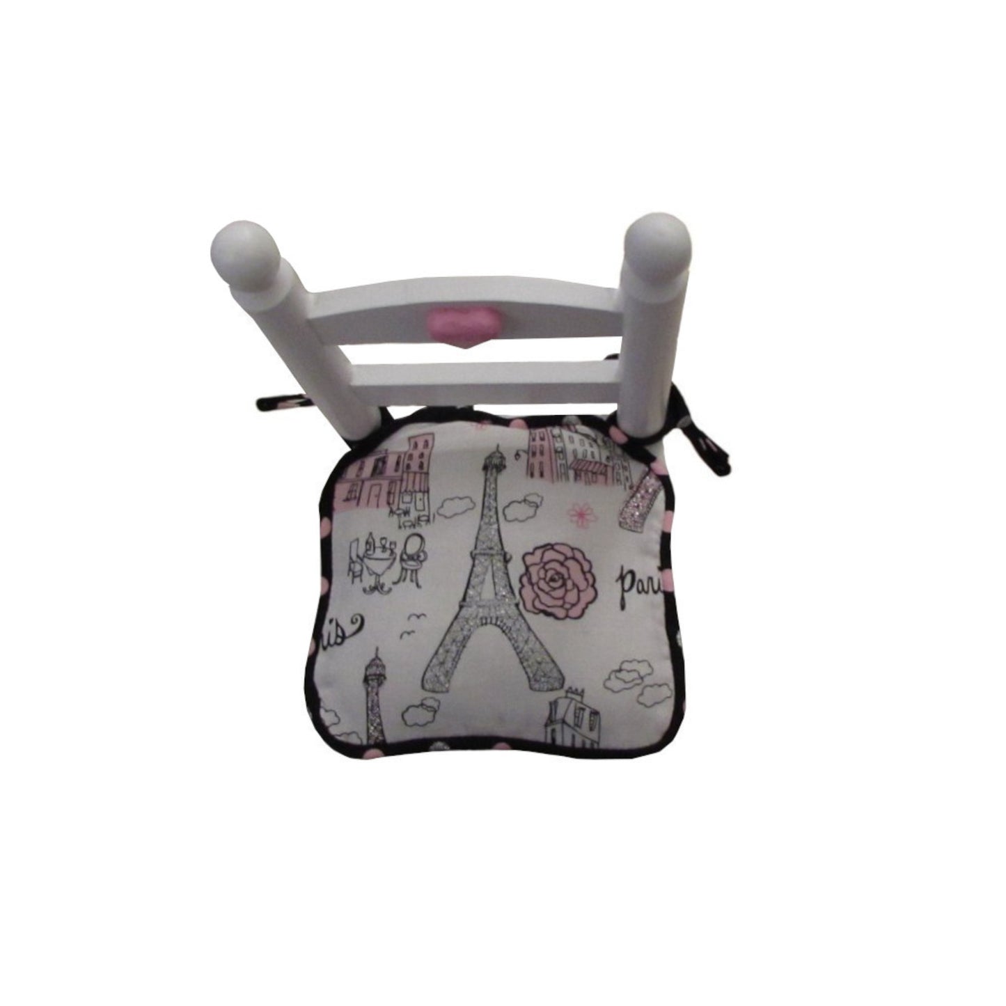 Paris Print Doll Chair Cushion for 18-inch dolls Second view