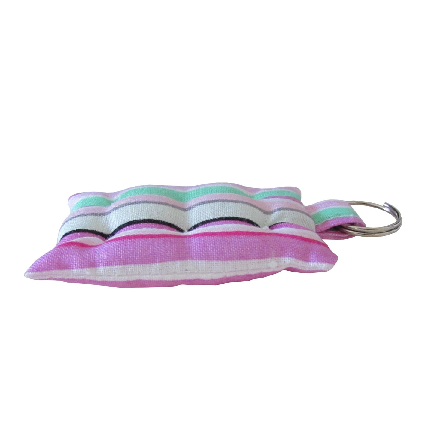 Pastel Striped Mattress Key Chain Side view
