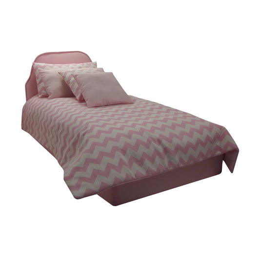 Pink Chevron Doll Comforter for 18-inch dolls