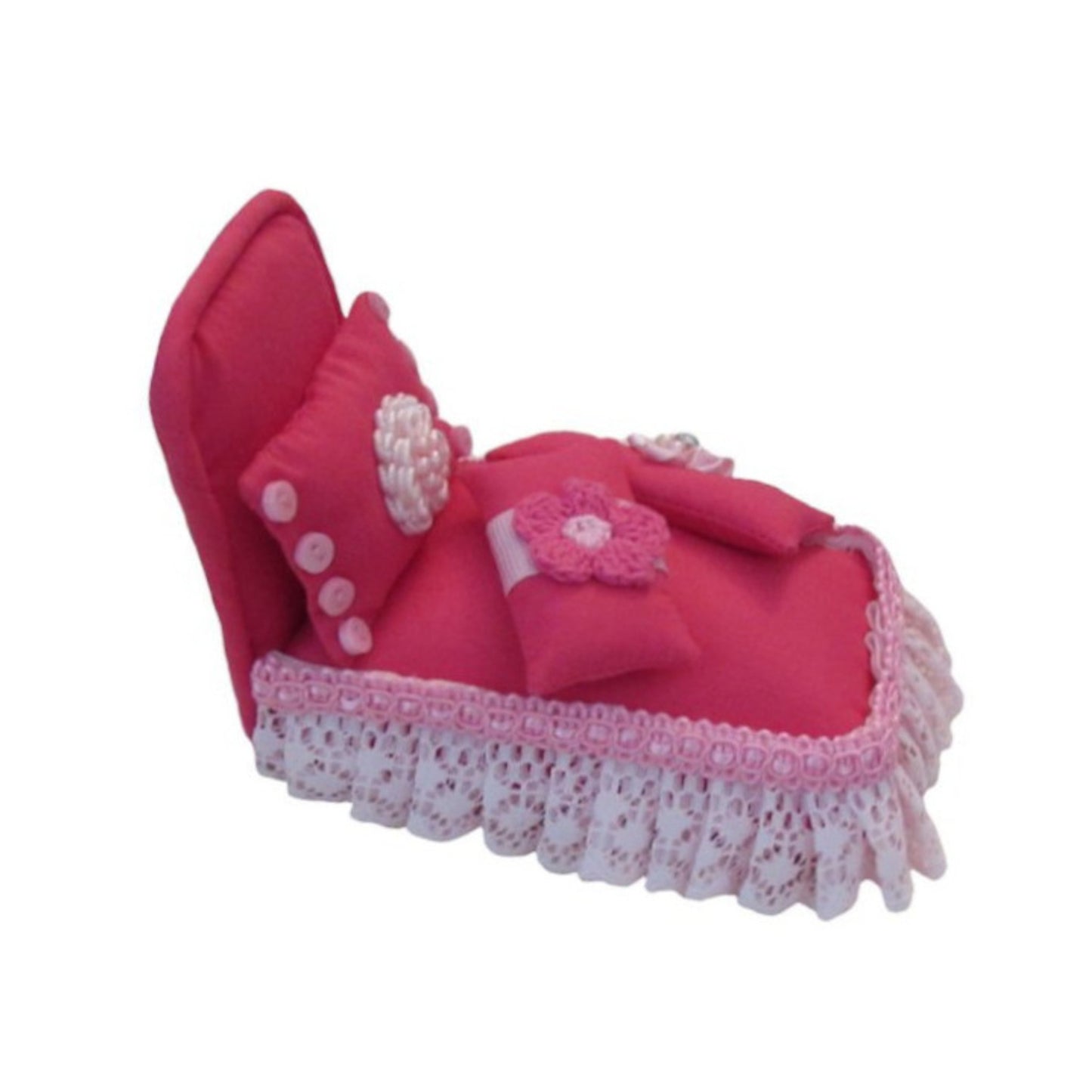 Pink Pincushion Bed with Pink Lace