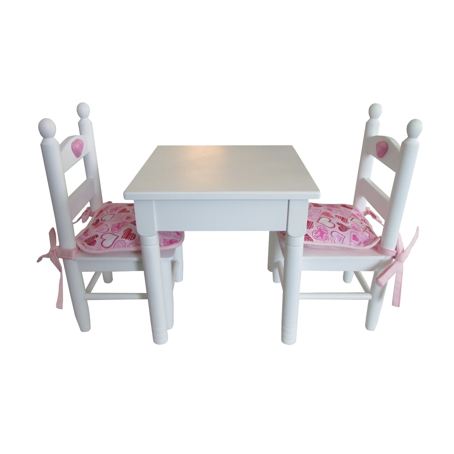 Pink and Red Hearts Doll Chair Cushions for 18-inch dolls