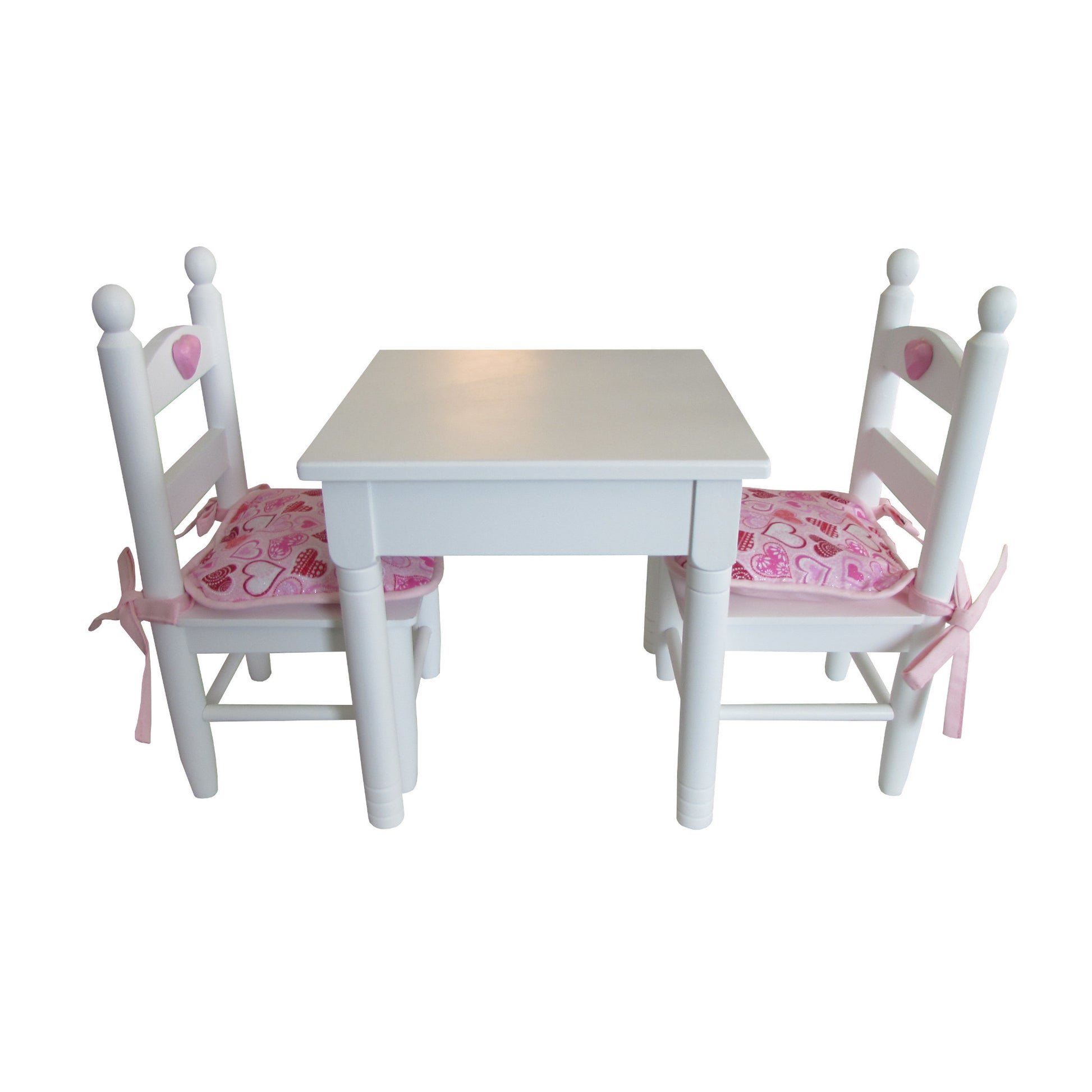 Pink and Red Hearts Doll Chair Cushions for 18-inch dolls