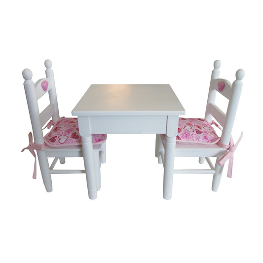 Pink and Red Hearts Doll Chair Cushions for 18-inch dolls