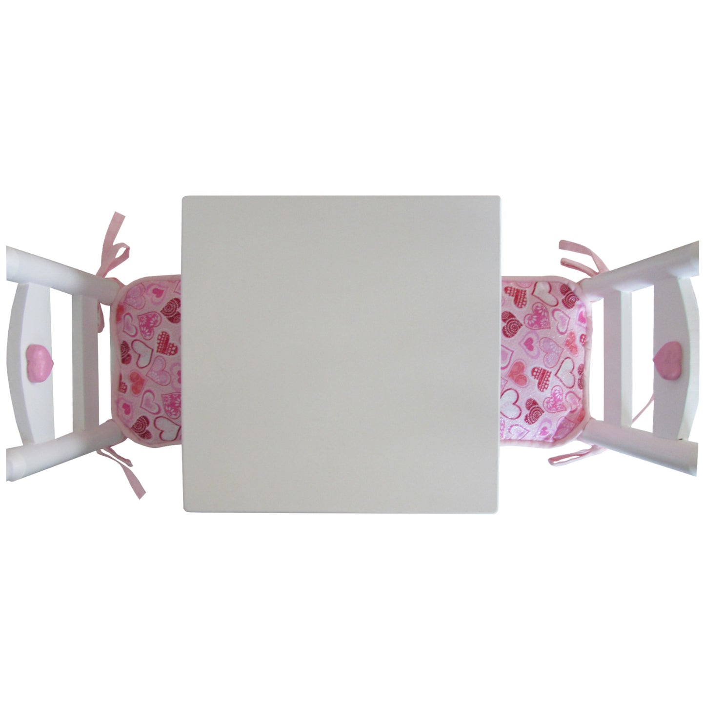 Pink and Red Hearts Doll Chair Cushions for 18-inch Dolls