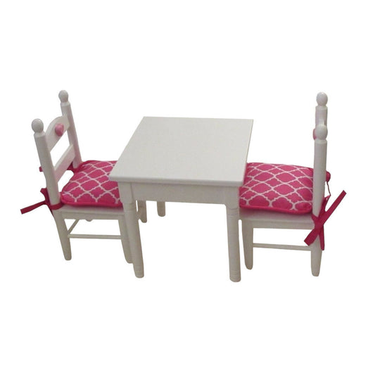 Pink and White Pring Doll Chair Cushions for 18-inch dolls