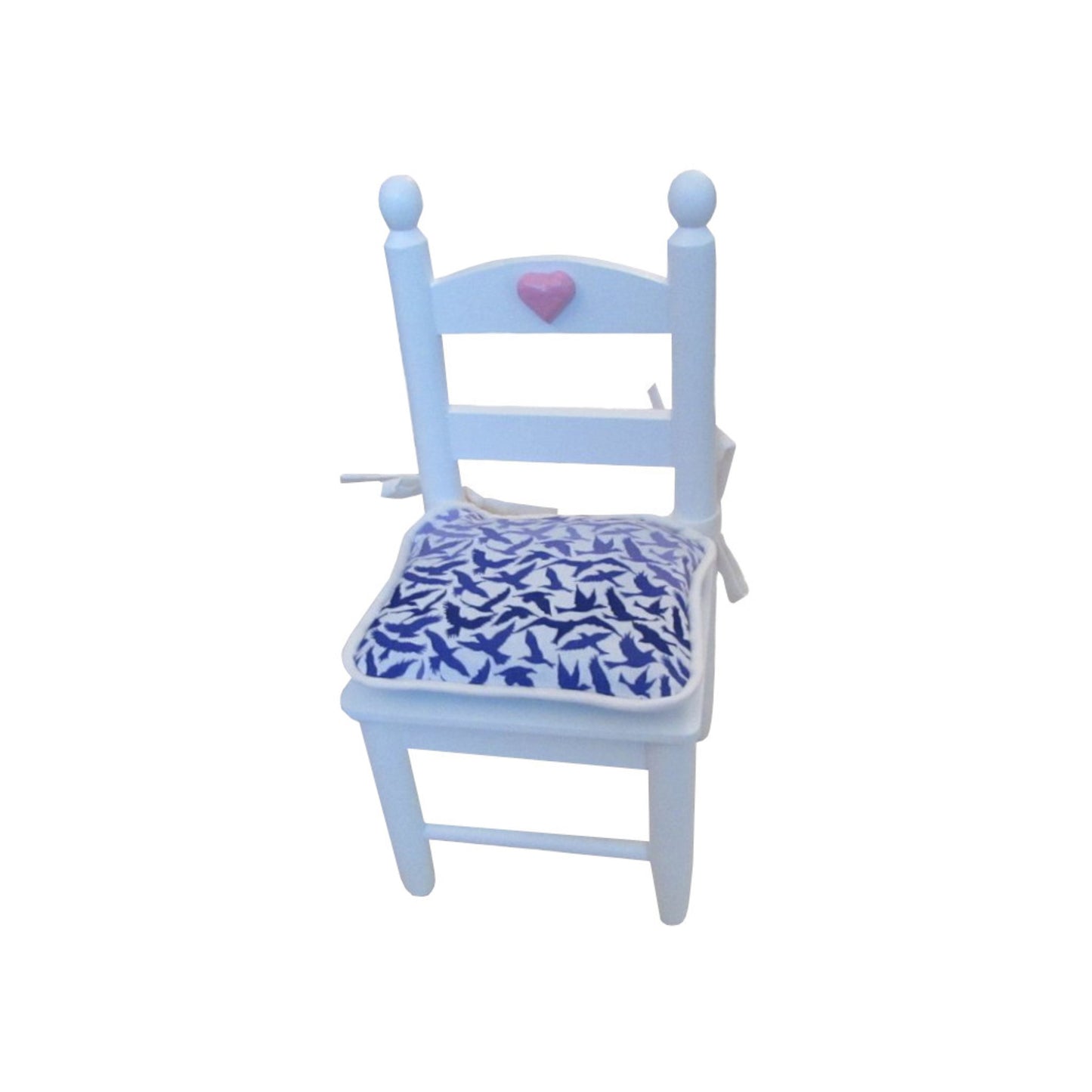 Purple Birds Print Doll Chair Cushion for 18-inch Dolls