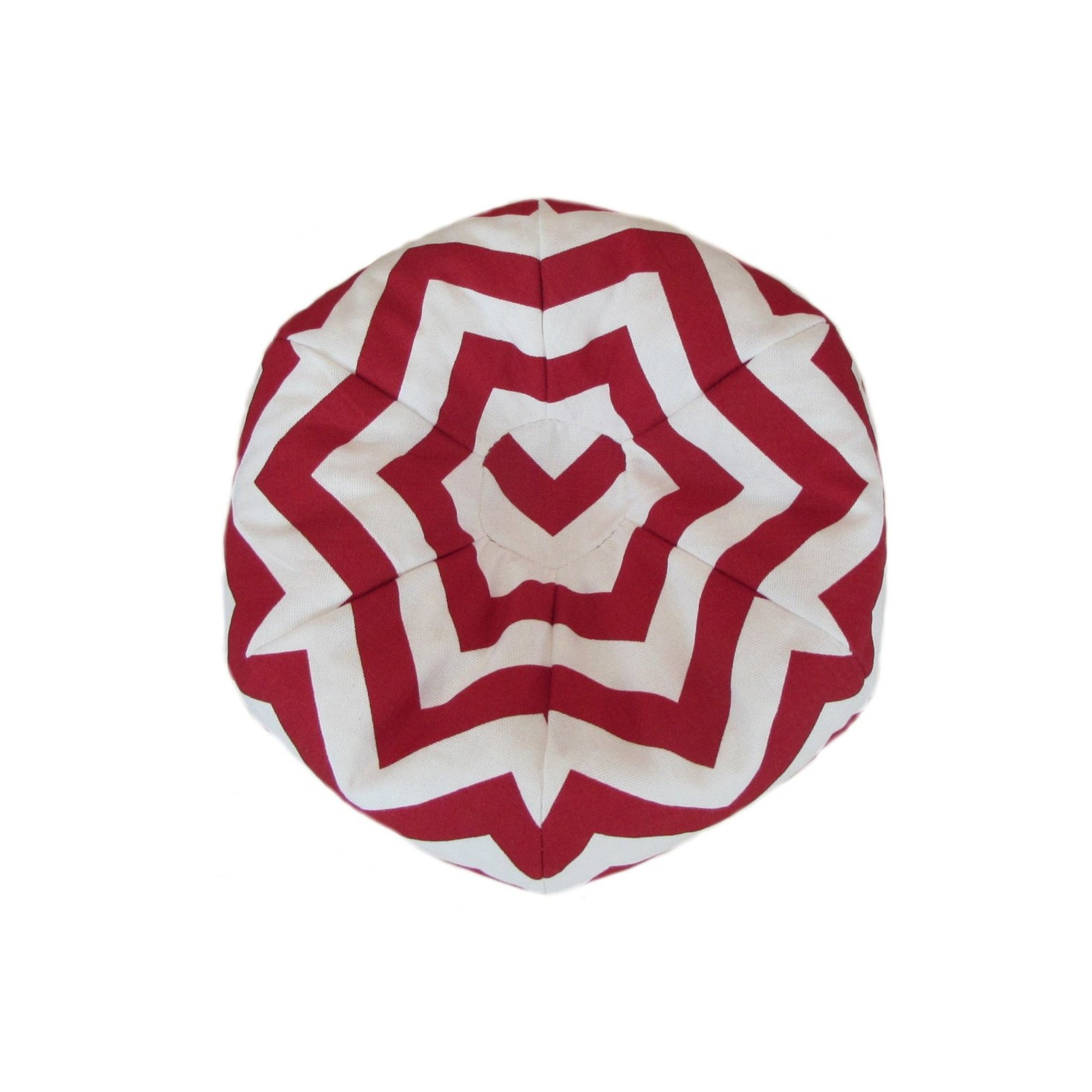 Red Chevron Doll Bean Bag Chair for 18-inch dolls without doll