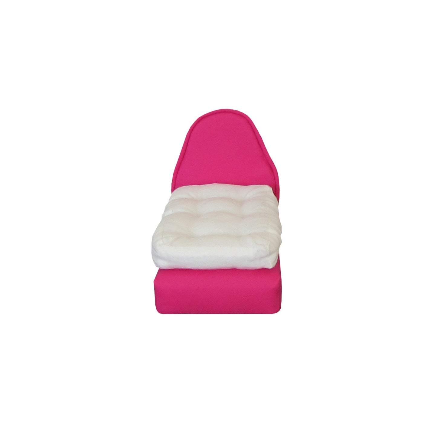 Upholstered Bright Pink Doll Bed and Mattress for 6.5-inch dolls Second view