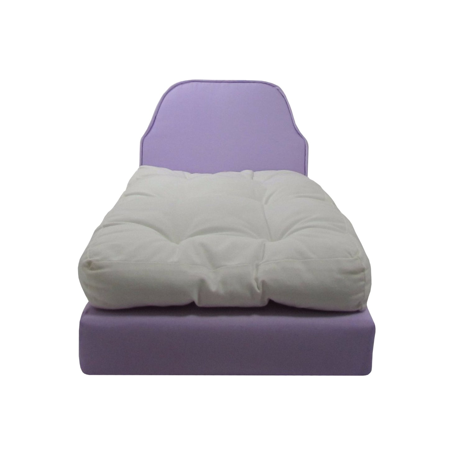 Upholstered Lavender Doll Bed for 18-inch dolls Second view