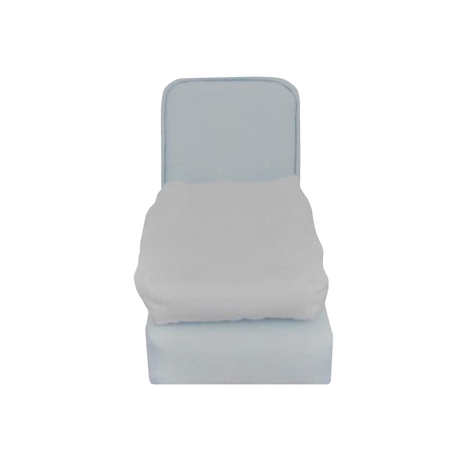 Upholstered Light Blue Doll Bed for 6.5-inch dolls Second view