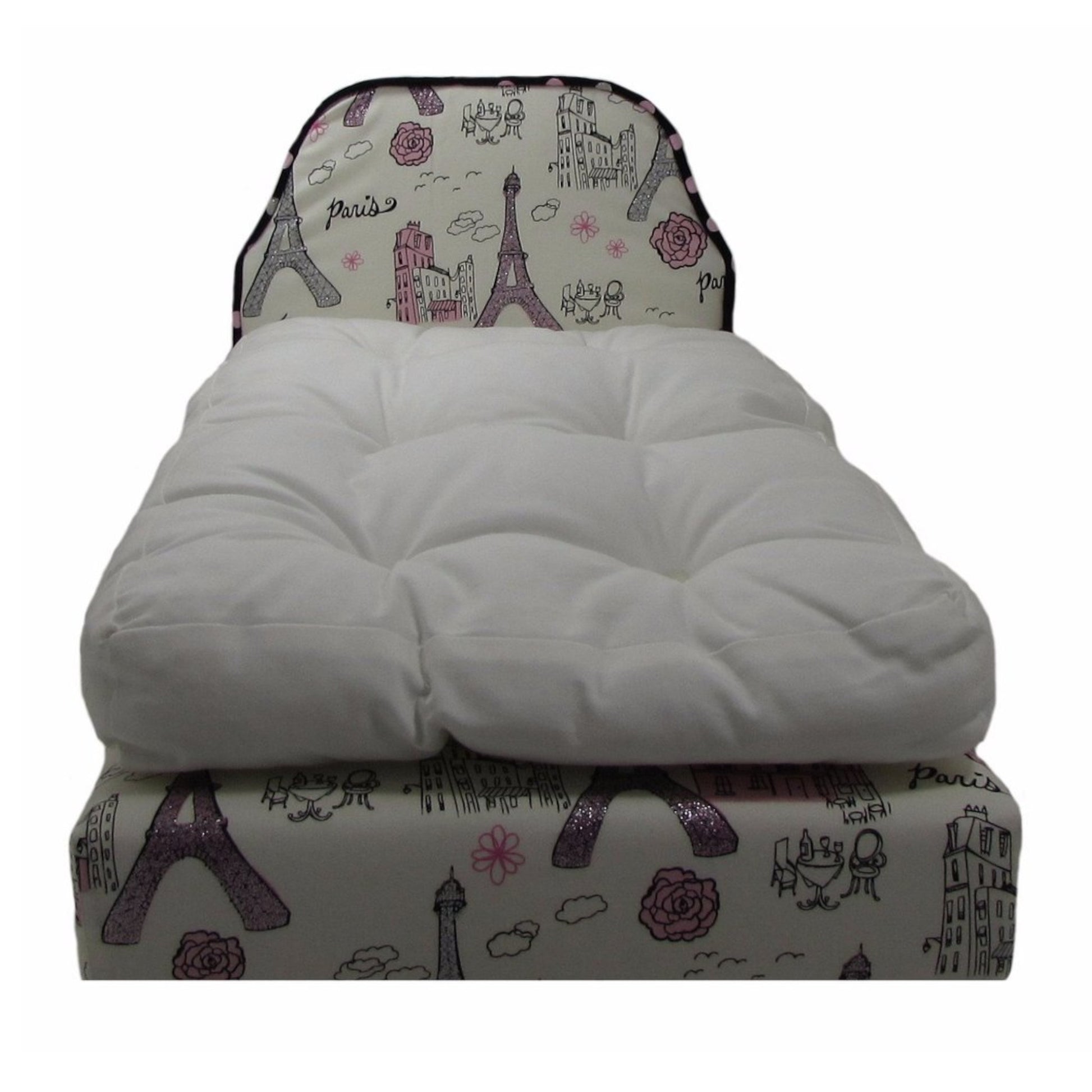 Upholstered Paris Doll Bed for 18-inch dolls Second view
