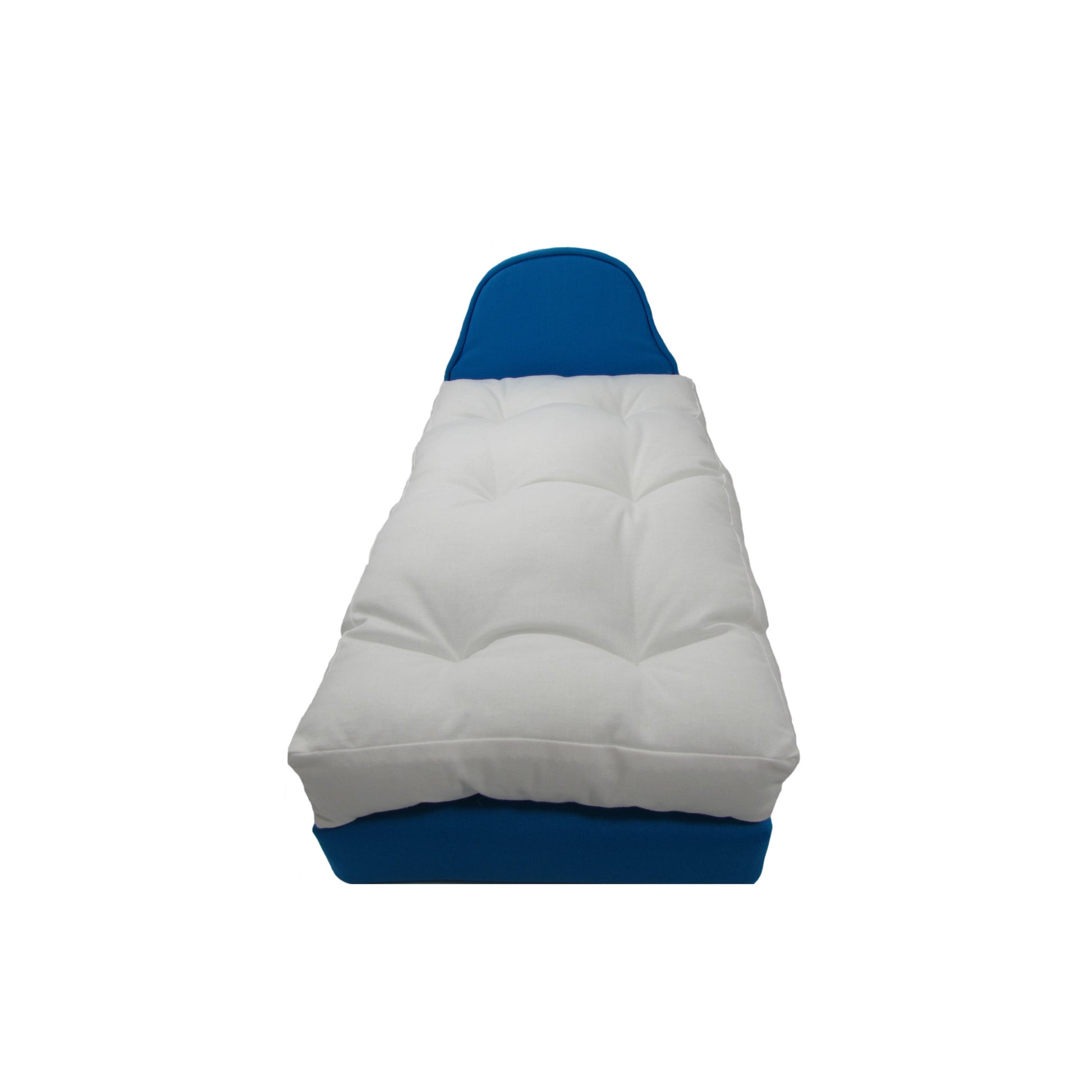Upholstered Turquoise Doll Bed for 14.5-inch dolls Second view