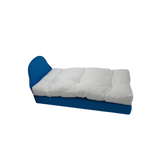 Upholstered Turquoise Doll Bed for 14.5-inch dolls