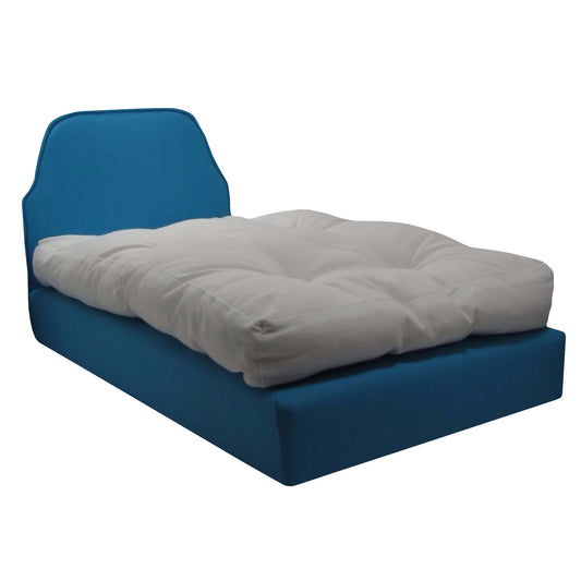 Upholstered Turquoise Doll Bed for 18-inch dolls