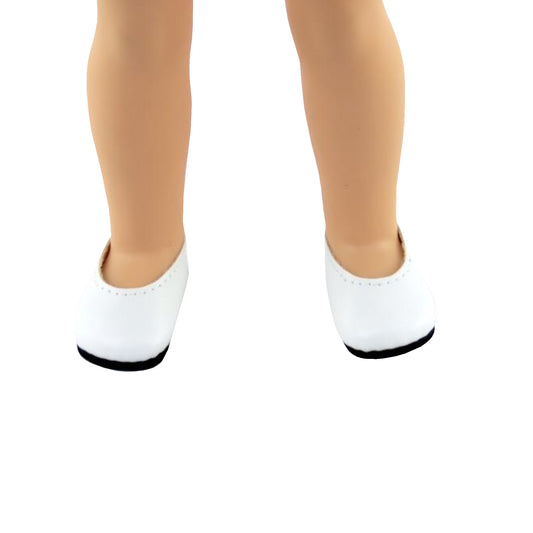 White Slip On Shoes for 14 1/2-inch Dolls
