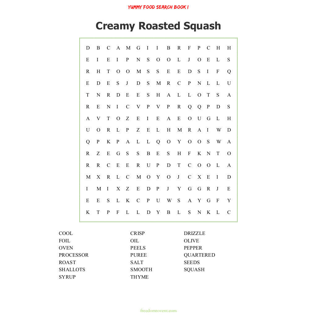 Yummy Food Search Book I Word Search
