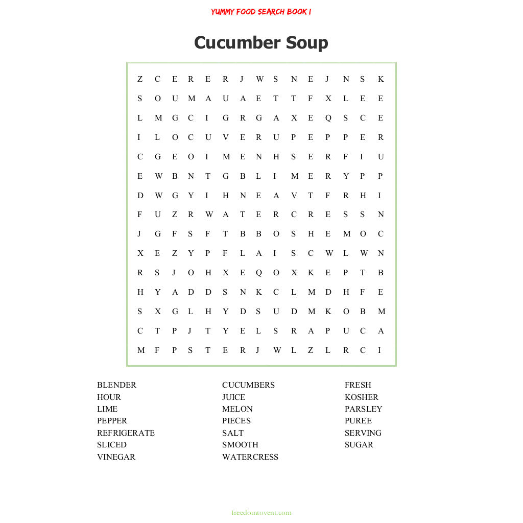Yummy Food Search Book I Word Search