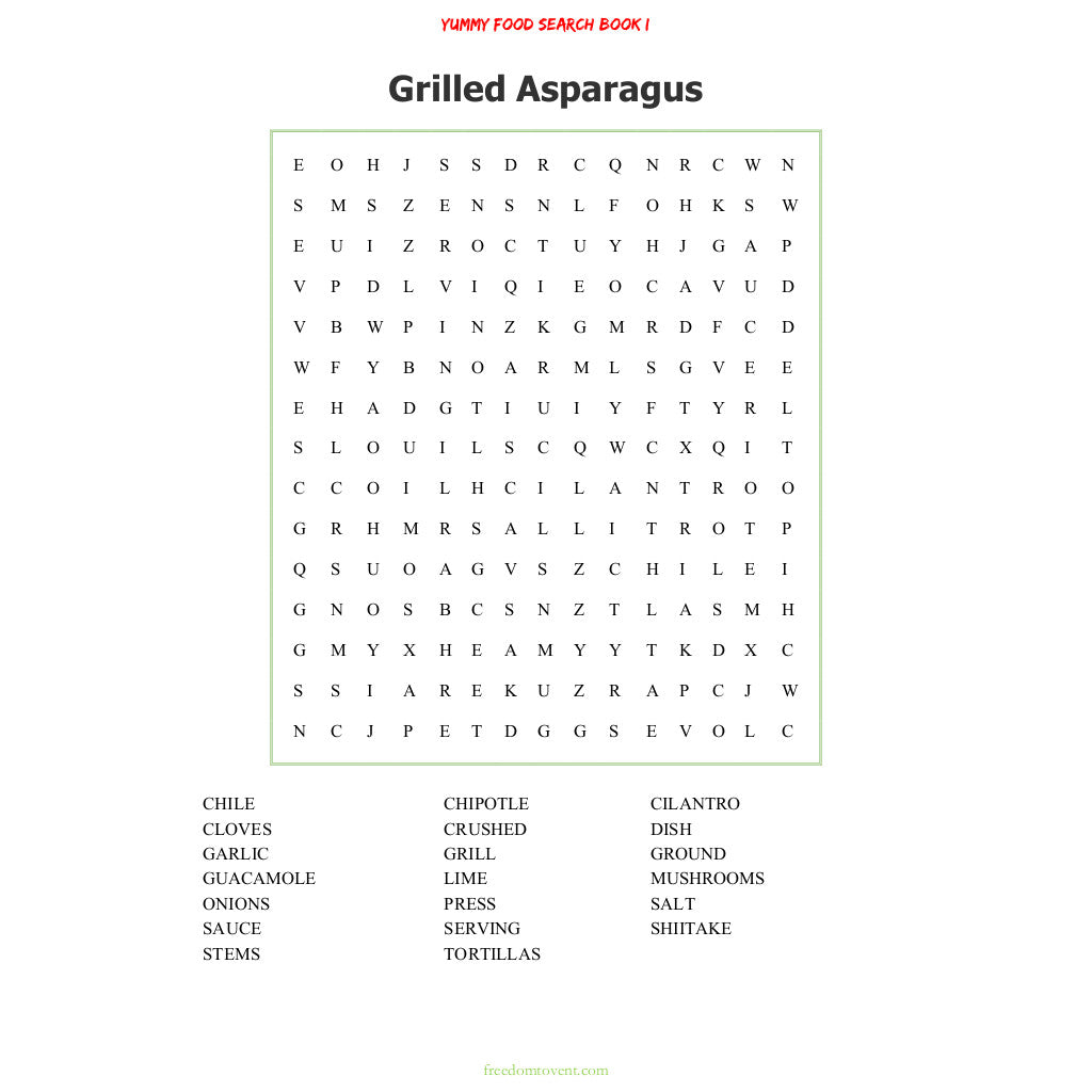 Yummy Food Search Book I Word Search
