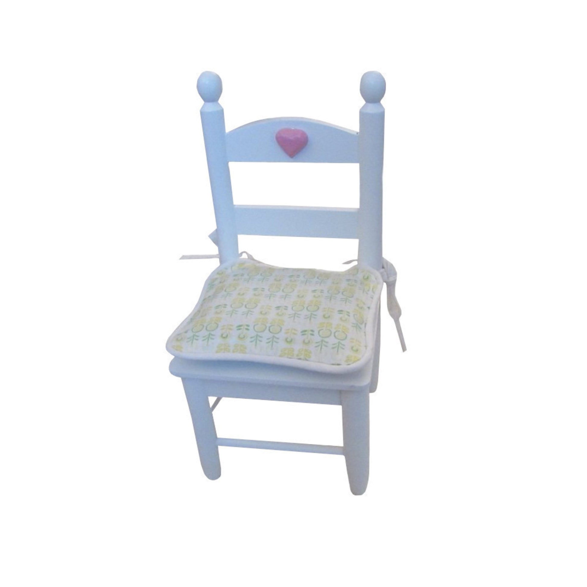 Yellow Floral Print Doll Chair Cushion for 18-inch Dolls