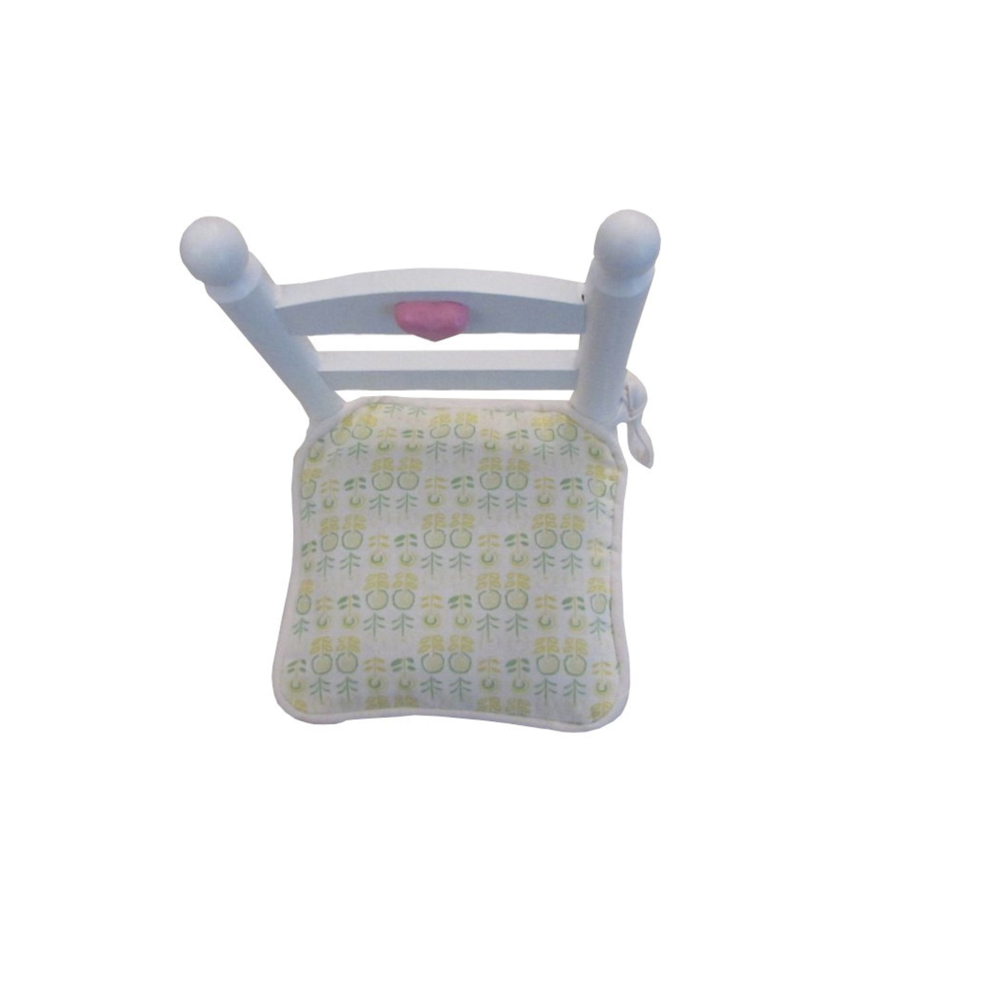 Yellow Floral Print Doll Chair Cushion for 18-inch Dolls Second view