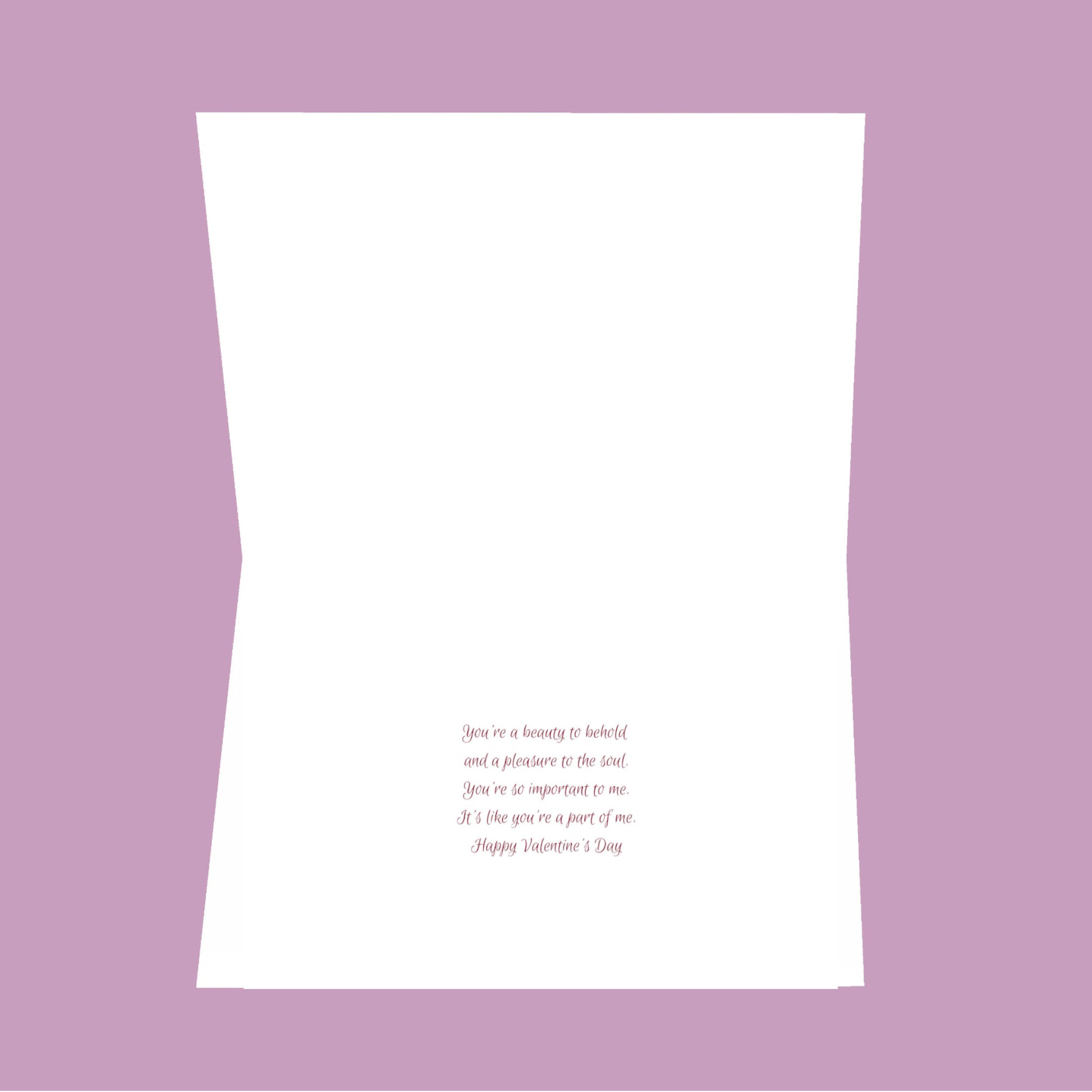 You're My Valentine 8.5x5.5 Open Greeting Card