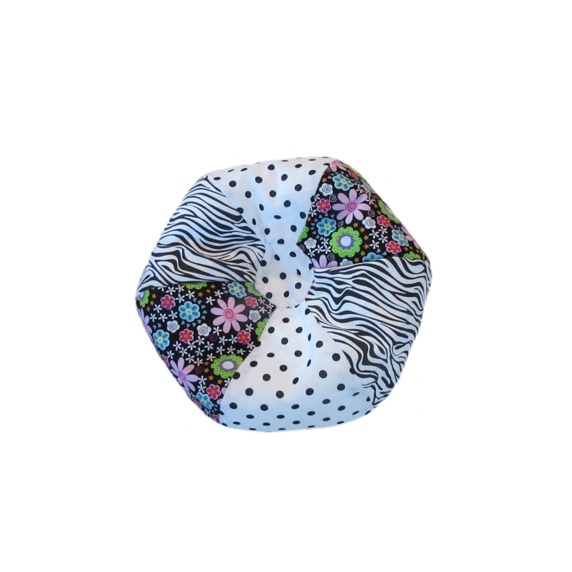 Zebra Print Dots Floral Doll Bean Bag Chair for 18-inch dolls without doll