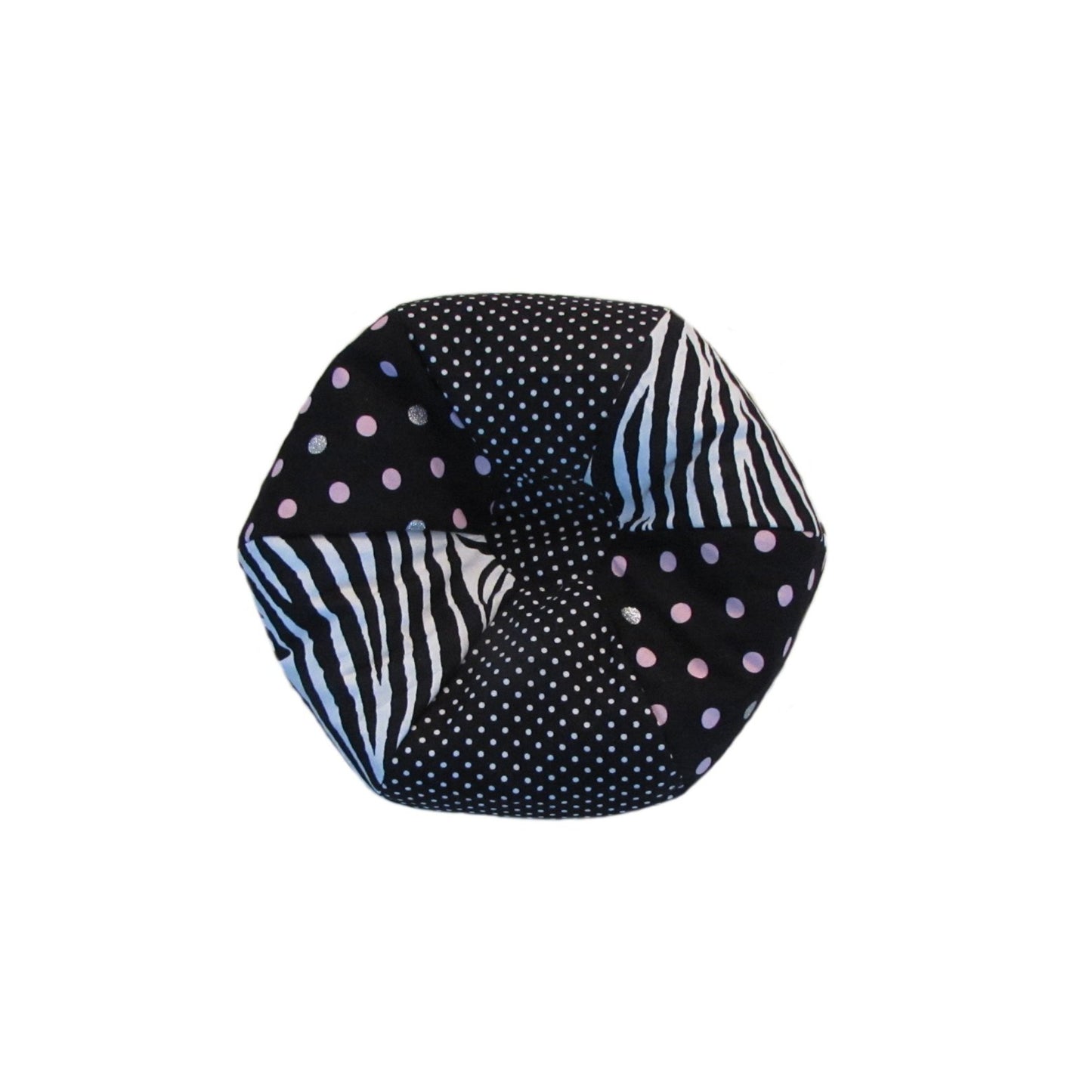 Zebra Print Pink White Silver Dots Doll Bean Bag Chair for 18-inch dolls without doll