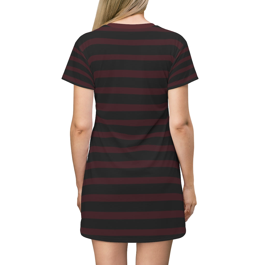 Chocolate Brown BLH Stripes T-shirt Dress