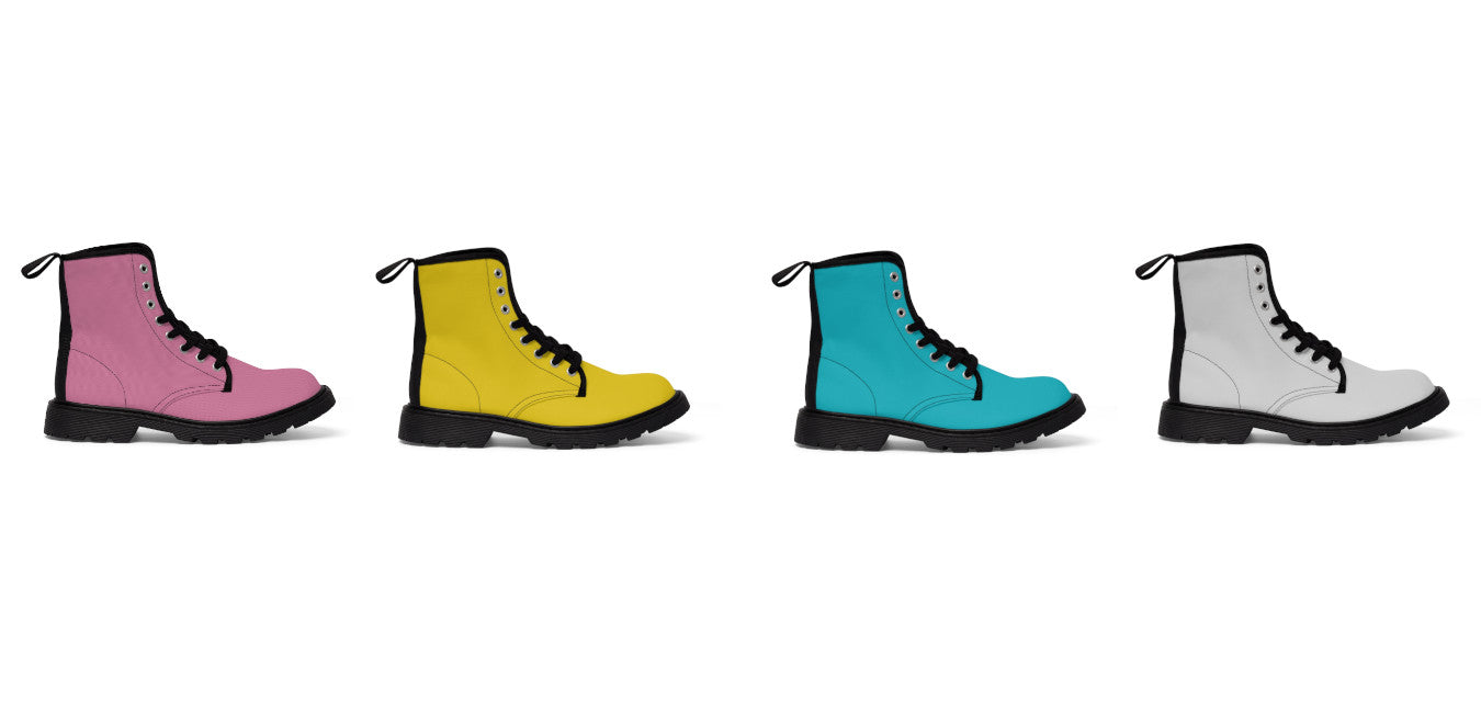 Candyfloss Pink, Sun Yellow, Turquoise Surf, and Arctic White Boots for Women