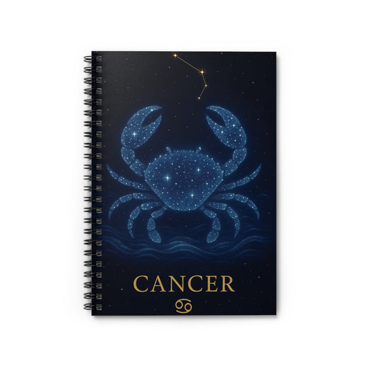 Cancer Zodiac Galaxy Spiral Notebook – Celestial Crab Constellation Astrology Journal (6" x 8", 118 Pages)