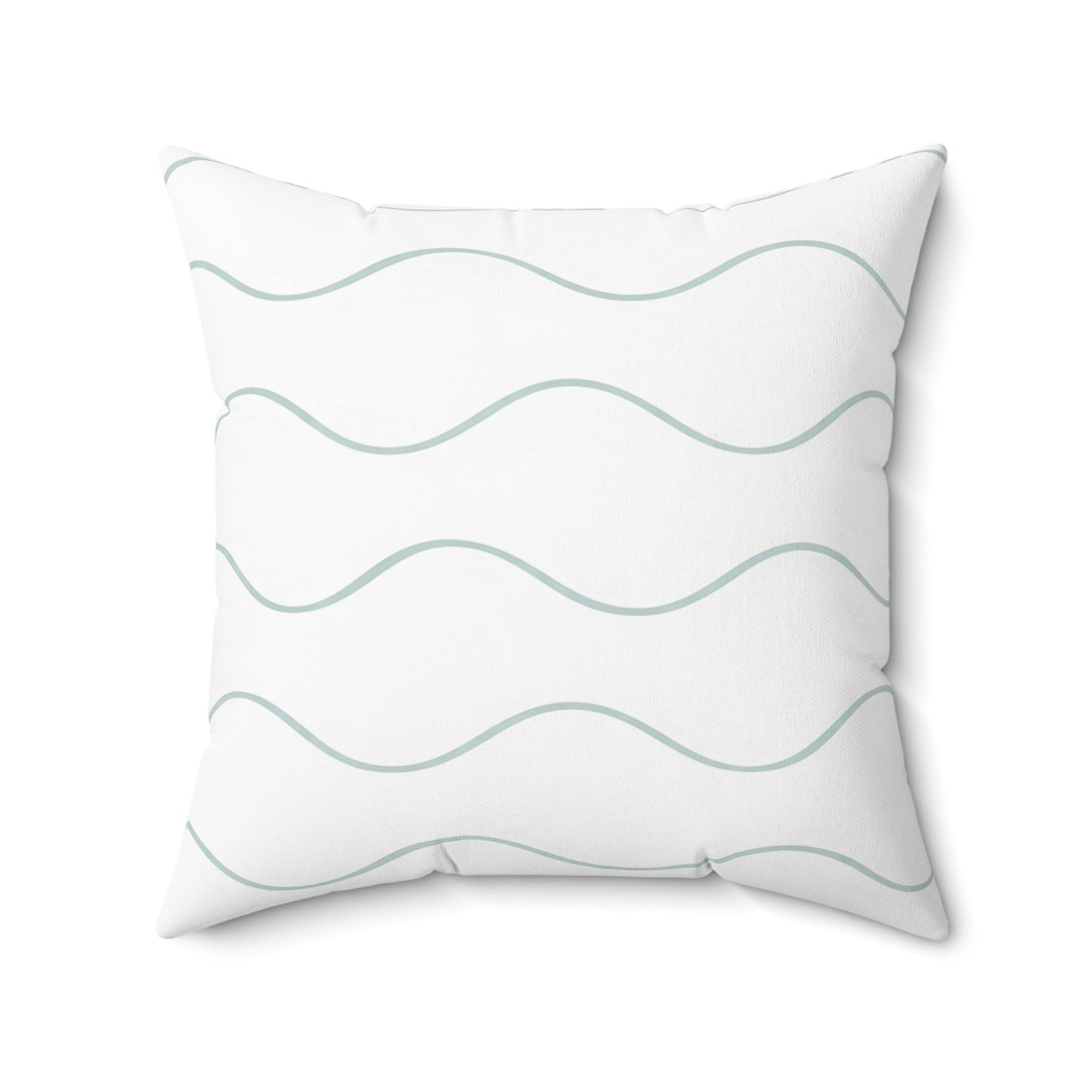 Minimal Wavy Stripe Spun Polyester Throw Pillow — Coastal Modern Decorative Cushion