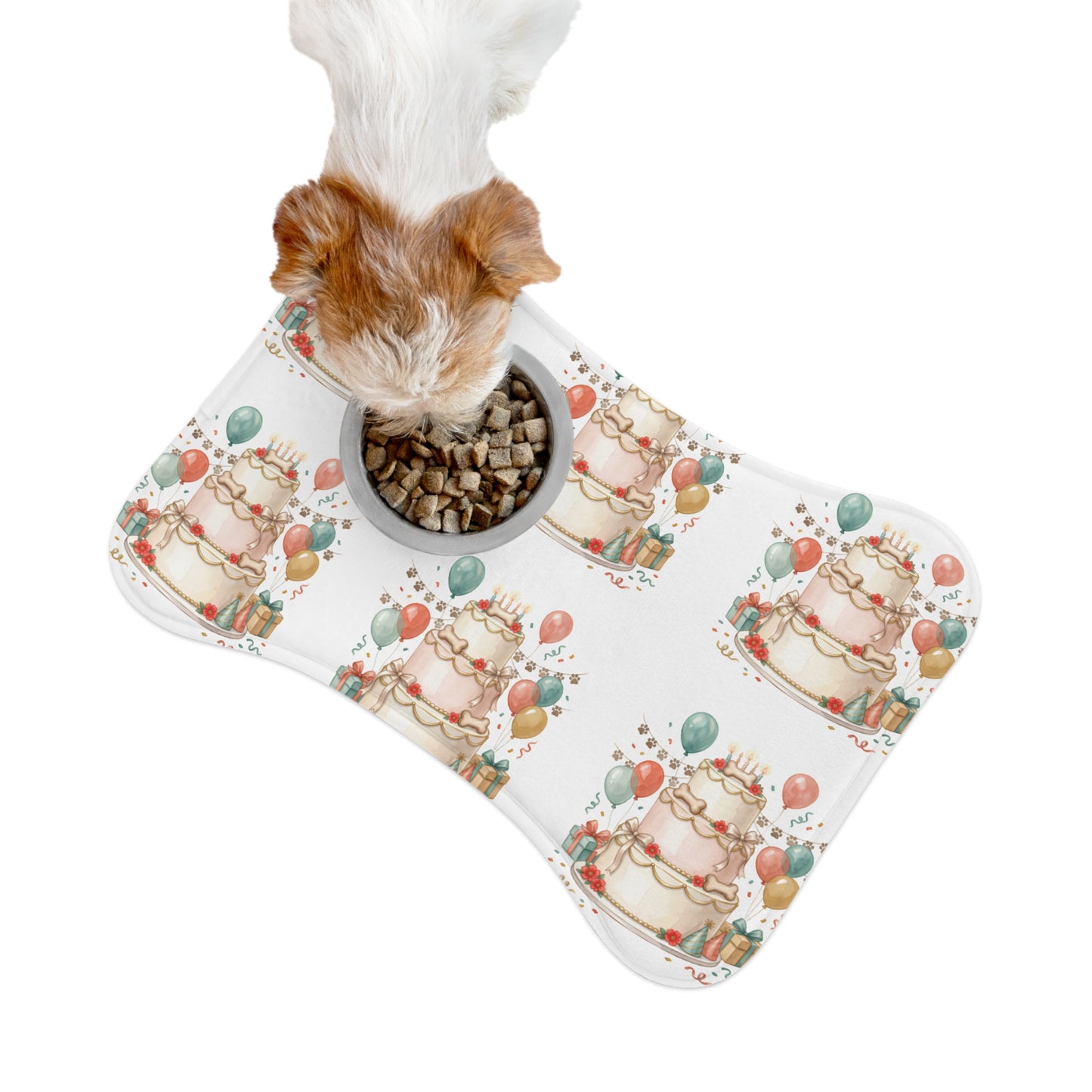 Birthday Cake Pet Feeding Mat — Festive Non-Slip Placemat for Dogs