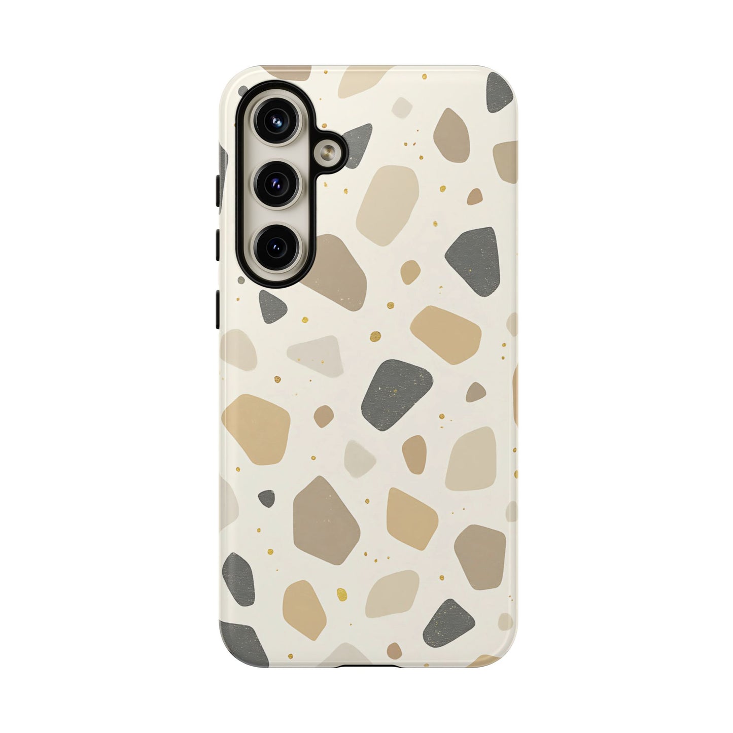Neutral Terrazzo Pattern iPhone Case – Earthy Stone-Inspired Protective Cover