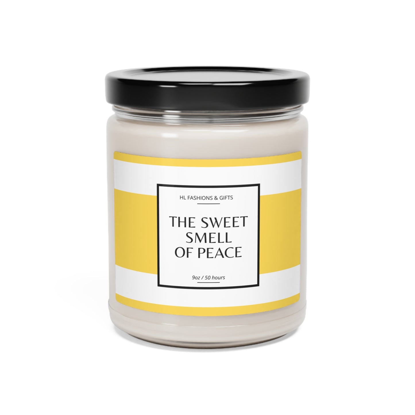 The Sweet Smell of Peace Soy Candle - Mustard Yellow Label