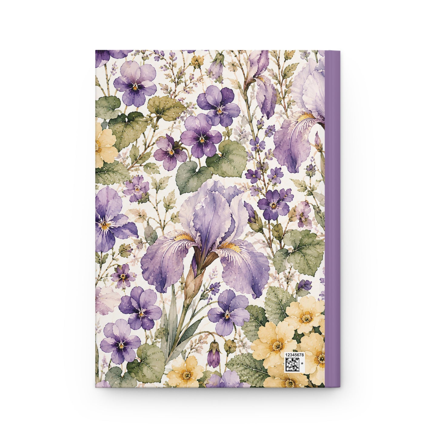 Personalized Floral Hardcover Journal — Purple Iris & Violet Pansy Notebook