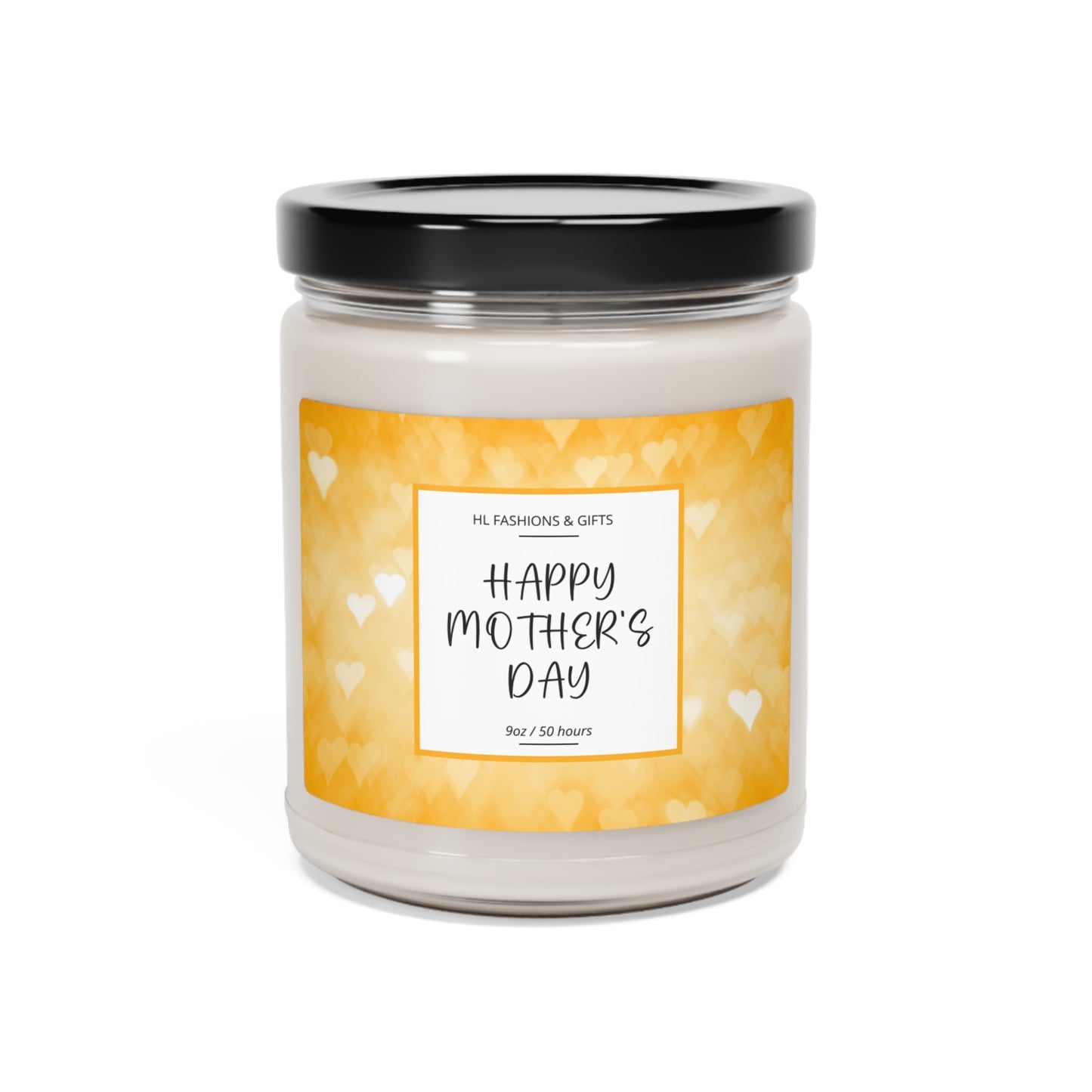 Happy Mother's Day Soy Candle - Yellow Hearts