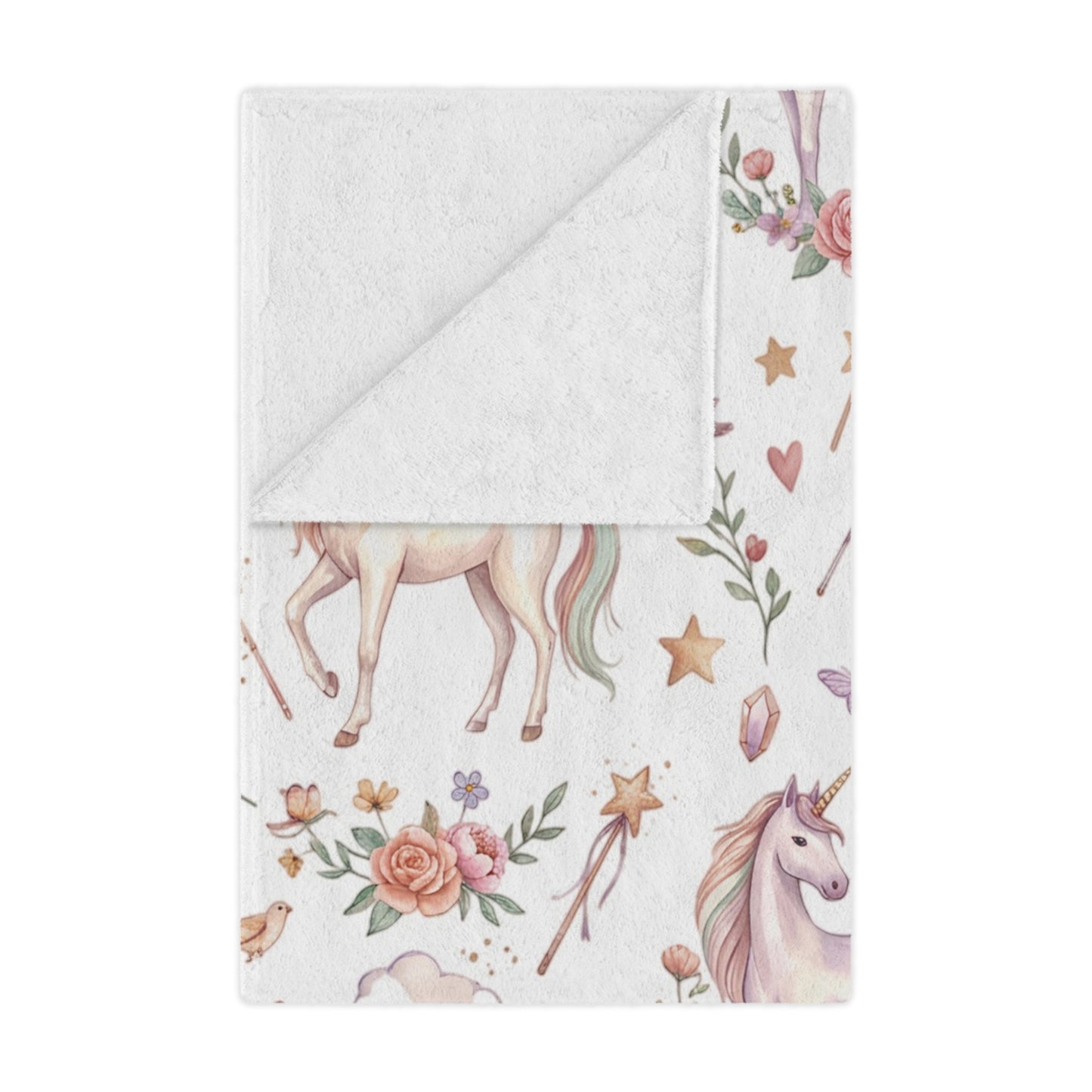 Unicorn Rainbow Minky Blanket – Soft Pastel Fantasy Throw for Kids & Nursery