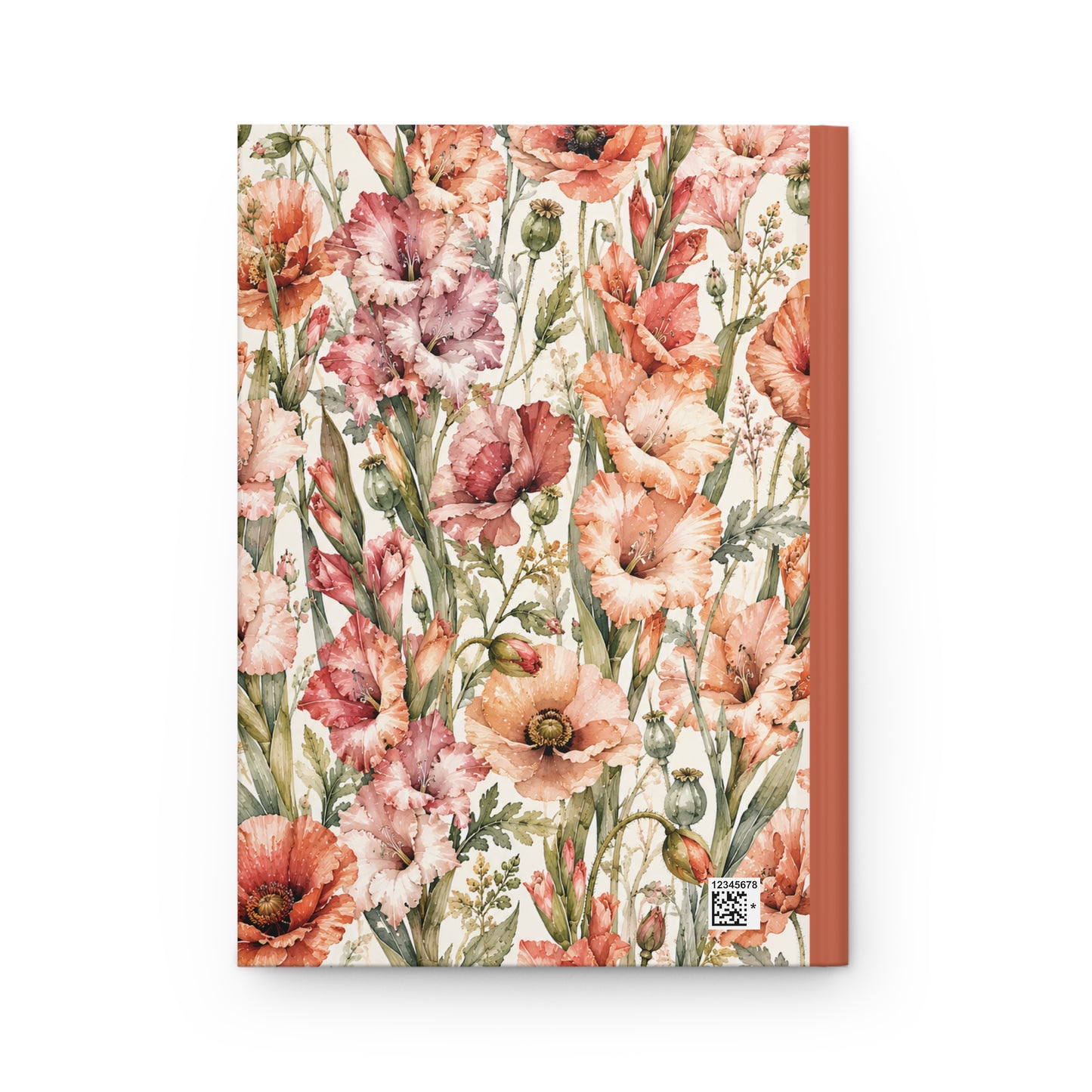 Floral Poppy Hardcover Journal — Personalized Name Option